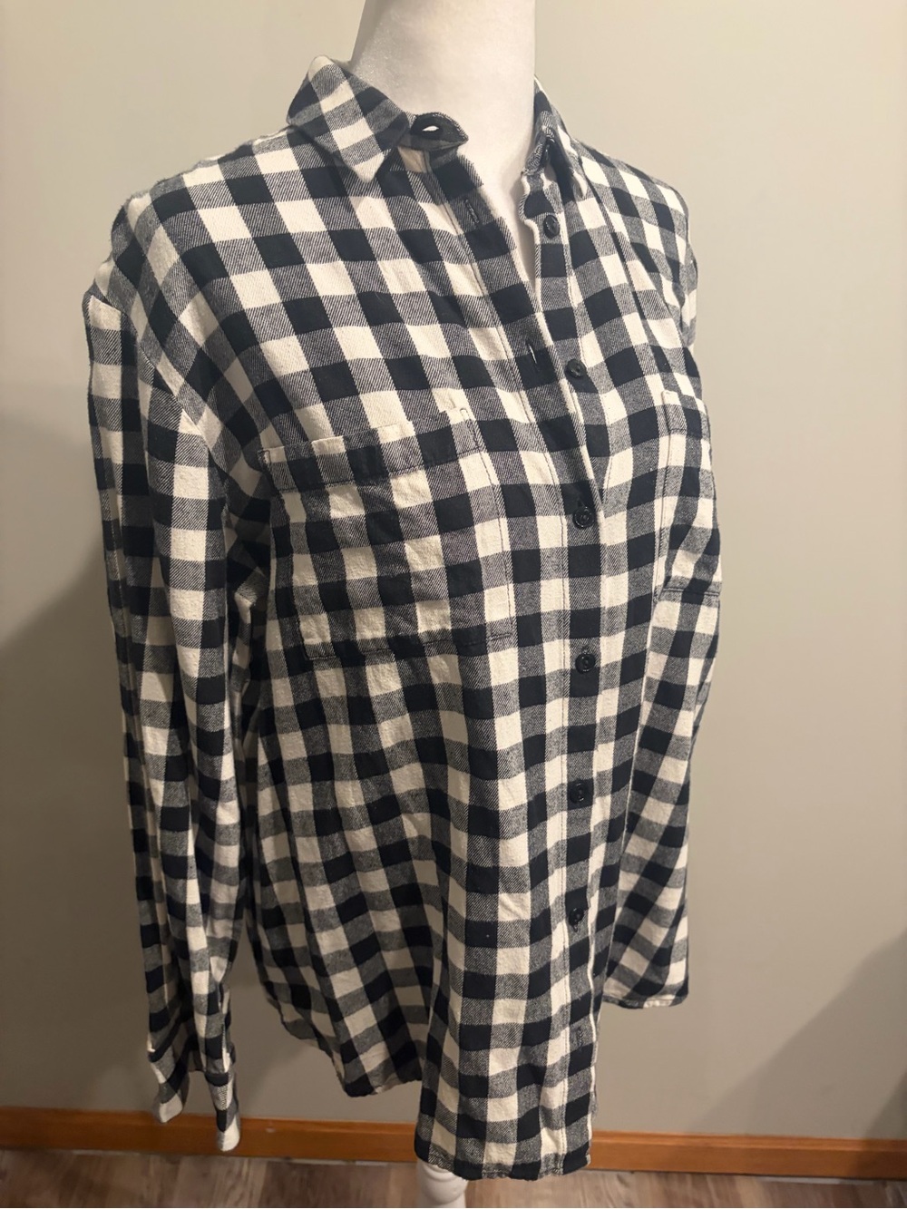 Madewell Black and White Buffalo Check Shirt